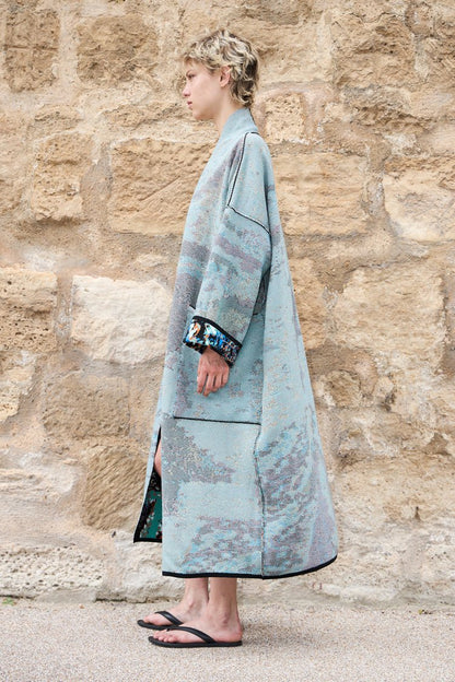 New York Long Cotton Jacquard Cardigan