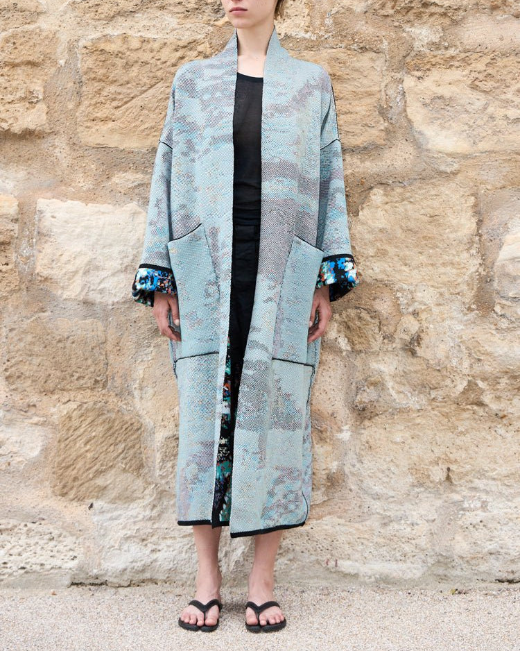 New York Long Cotton Jacquard Cardigan