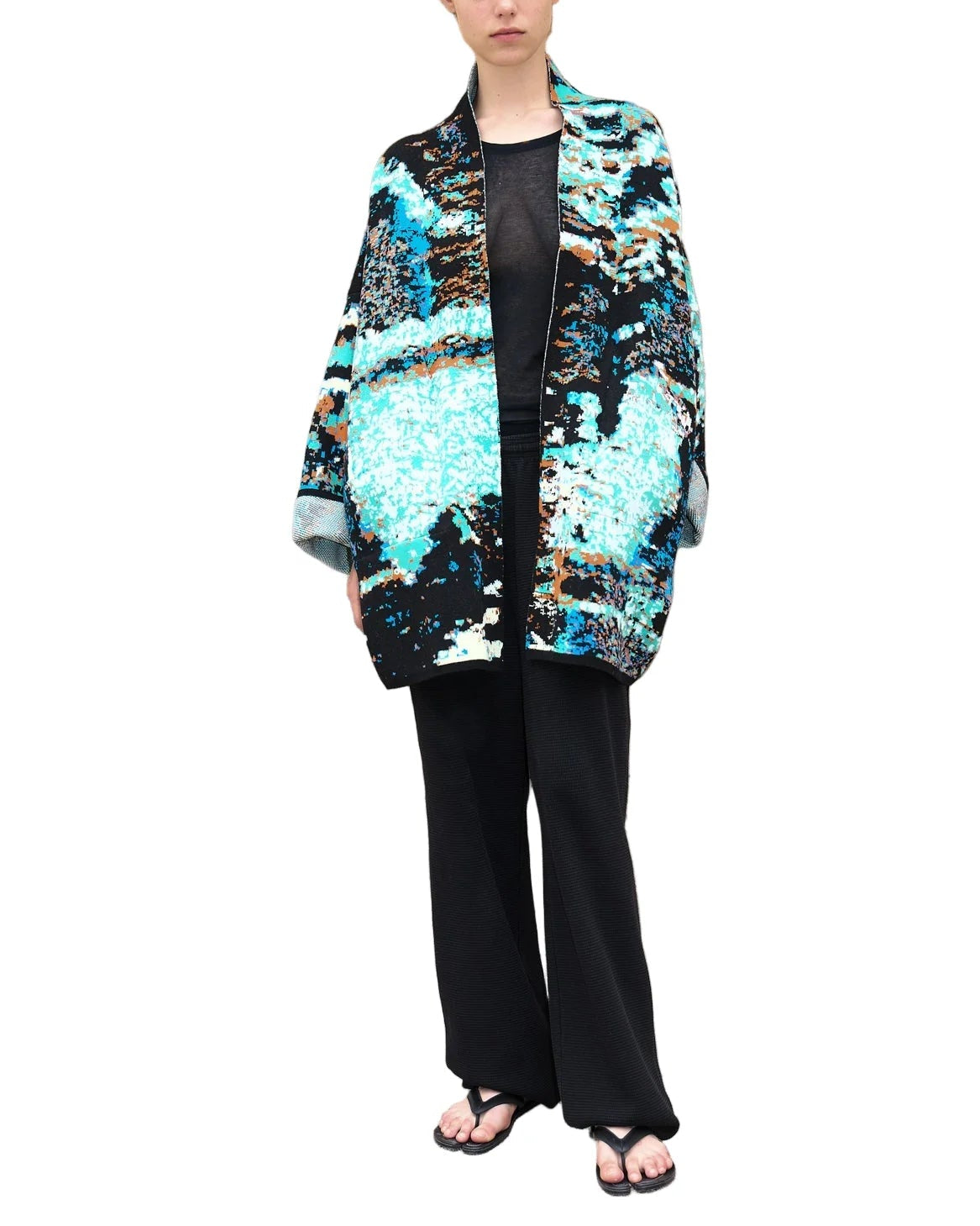 New York Short Cotton Jacquard Cardigan