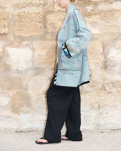 New York Short Cotton Jacquard Cardigan