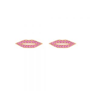 Pink Sapphire French Kiss Stud ginette ny