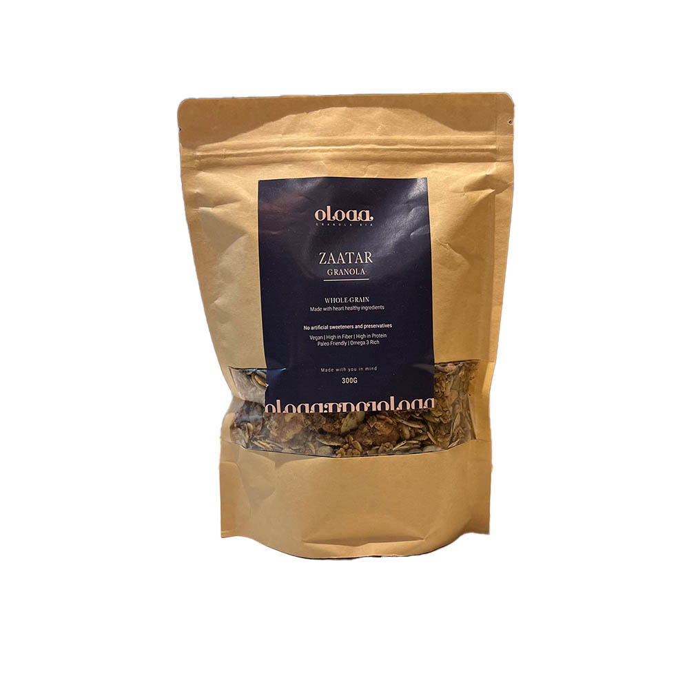 Oloaa's paleo friendly zaatar granola is made with Goodness! No artificial flavors or preservatives, packed with omega 3 rich ingredients.