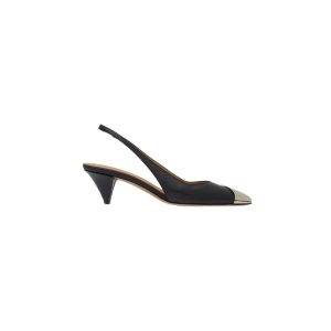 Isabel Marant's Elina pumps: striking black calf leather, pointed toe, metal accent, 5 cm heel—perfect blend of style and comfort.