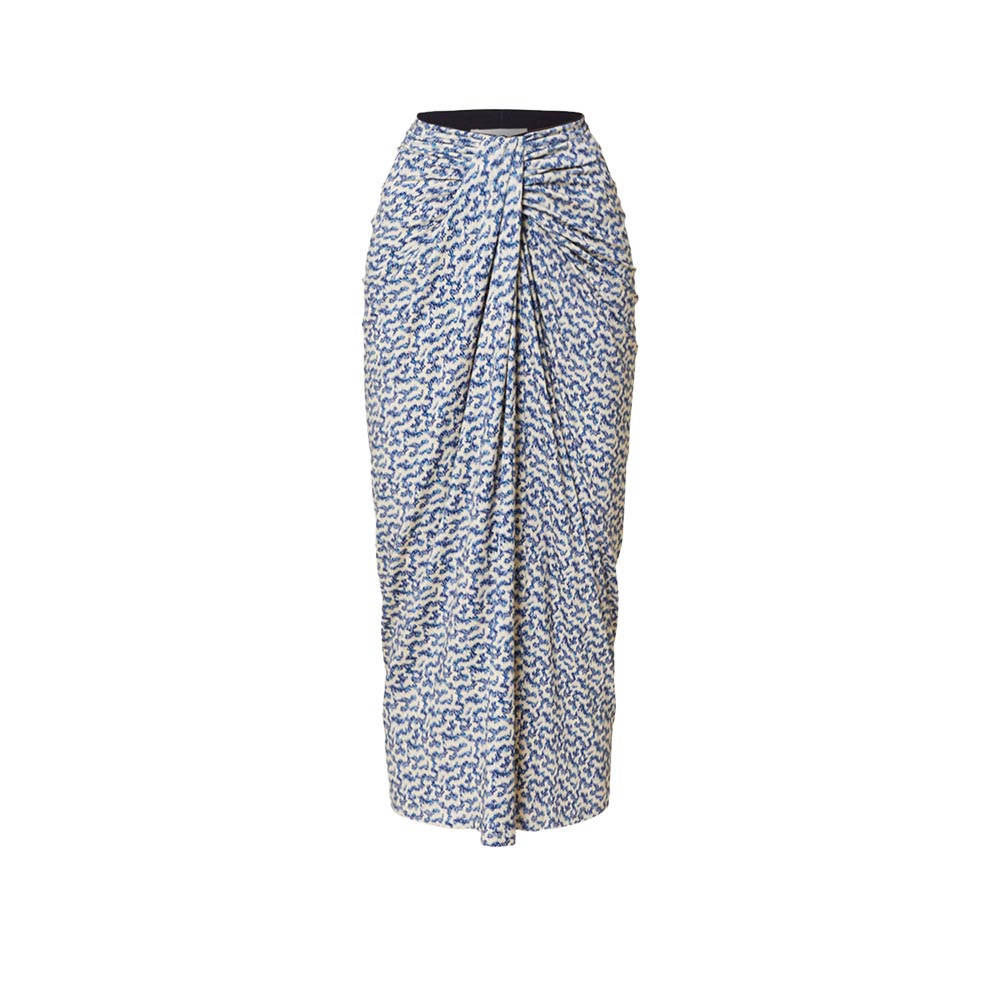 Isabel Marant's Jeldia skirt: stylish straight cut, elastic waistband, front gathers, and vibrant all-over print for fashion and comfort