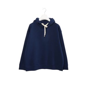 Sofie D'Hoore Thirsty Hooded Sweatshirt: Oversized fit, drop shoulders, generous hood, and contrast drawstrings. 100% cotton for comfort and style.