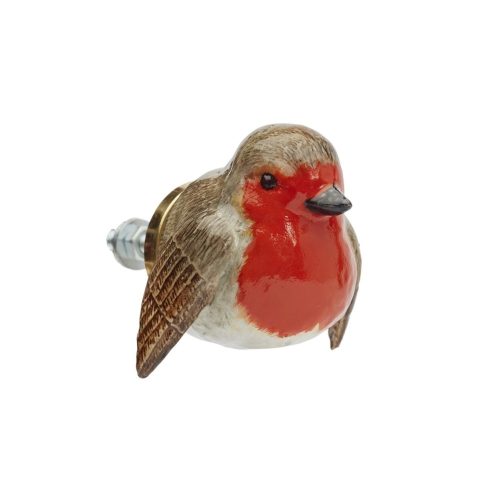 Add a charming touch to your doors or drawers with a hand-painted porcelain Robin doorknob, complete with metal fixing bolts.